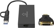 Renkforce RF-4715072 externe Grafikkarte Grafikadapter DDR3-RAM USB 5Gbps HDMI DVI schwarz