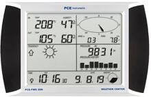 PCE Instruments PCEFWS20N Funk-Wetterstation Temperatur Luftfeuchte Windgeschwindigkeit weiß schwarz