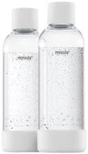 2 Stück Mysoda 2PB10F-W PET-Flasche Ersatzflasche 1 Liter Bottle weiß transparent