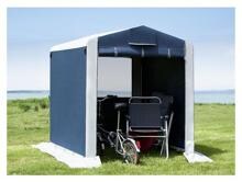 dwt Cabina Gerätezelt Küchenzelt Beistellzelt 150x220cm PVC Camping Wohnwagen grau