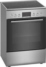 Bosch HKR39C250 Serie 4 Elektro-Standherd 60cm breit 66 Liter Glaskeramik-Kochfeld 3D Heißluft LED-Display Edelstahl