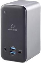 Renkforce RF-DKS-650 Notebook Dockingstation Ladegerät USB-C VGA-Buchse universal schwarz grau