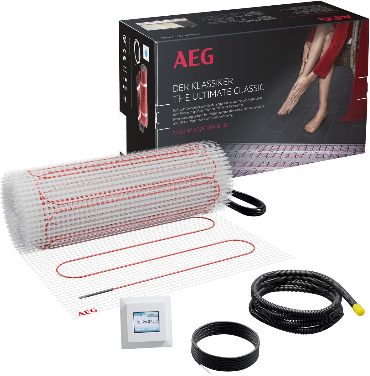 AEG TBS TB 160/2 Set Plus elektrische Fußbodenheizung Komplettset 7m² 160W/m² Basis Thermo Boden