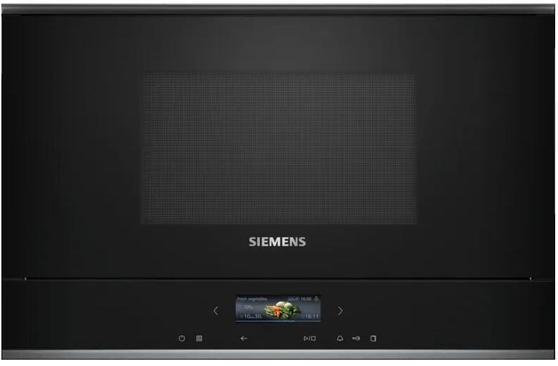 Siemens BE732R1B1 iQ700 Einbau-Mikrowelle 21 Liter 59,4cm breit 900W Grill 5 Leistungsstufen QuickStart TFT Touchdisplay schwarz