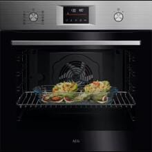 AEG OU5PB40ZSM Einbau-Backofen 59,4cm breit 72 Liter Pyrolyse 45 Automatikprogramme Kindersicherung 9 Beheizungsarten Edelstahl mit Antifingerprint