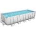 Bestway 5611Z Power Steel Frame Pool Swimmingpool Komplett-Set Filterpumpe 640x274x132cm rechteckig grau