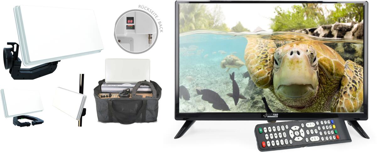 EasyFind Traveller Kit II 24" LED-Fernseher TV EasyFind Travel Camping Wohnwagen Wohnmobil