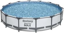 Bestway 56595 Steel Pro Max Frame Pool 427x84cm rund Gartenpool Swimming Pool Schwimmbecken Filterpumpe weiß