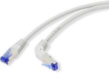 20 Stück Renkforce RF-4892524 RJ45 Netzwerkkabel Patchkabel CAT 6a S/FTP 90° nach unten gewinkelt 0,15m grau