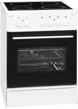 Exquisit ECM 6-4 Elektro-Standherd 60cm breit 61 Liter Glaskeramik-Kochfeld Umluft weiß
