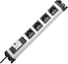 Kopp 228120012 Steckdosenleiste Mehrfachsteckdose Schutzkontakt 4-fach grau schwarz