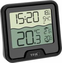TFA Dostmann Marbella digitales Funk-Poolthermometer Hygrometer Thermometer 0 bis +50 °C schwarz