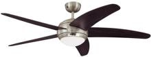 Westinghouse Bendan 7255740 Deckenventilator 80 Watt 132cm Rotordurchmesser Aluminium braun