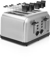 Princess Style 4-Scheiben-Toaster 1750 Watt 6 Bräunungsstufen Zentrierfunktion Warmhalteablage silber