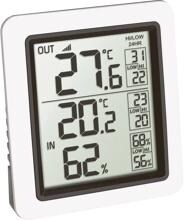 TFA Dostmann INFO Funk Thermometer Hygrometer Wetterstation Innen- Außen- Temperatur Luftfeuchtigkeit silber