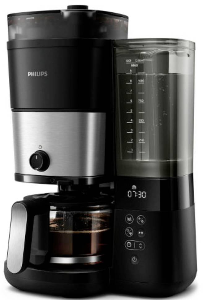 Philips HD7900/01 Kaffeemaschine 10 Tassen Mahlwerk Timerfunktion Warmhaltefunktion schwarz silber