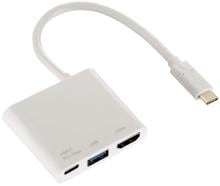 Hama 133476 3in1 Multiport Netzteiladapter USB-Kombi-Hub HDMI weiß