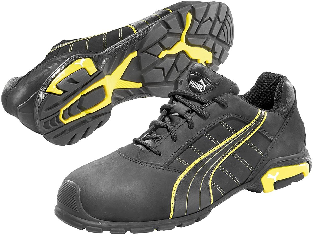Puma Safety Amsterdam Low EN20345 Sicherheitsschuhe Arbeitsschuhe S3 SRC Leder Größe 42 schwarz