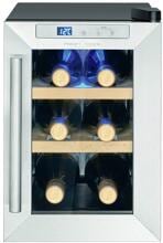 ProfiCook PC-WK 1231 Flaschenkühlschrank Getränkekühlschrank 24,6cm breit 17 Liter Glastür 6 Flaschen schwarz