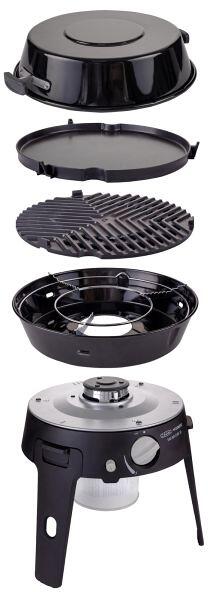 Cadac Safari Chef 30 HP Deluxe Multifunktionsgrill Gasgrill Piezozünder Camping schwarz