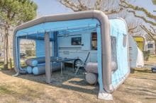 GentleTent GT Home Van Vorzelt Camping 400x285cm Wohnwagen Rosenobel blau