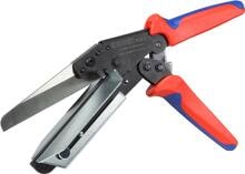 Knipex 950221 Kunststoffschere Kunststoffschneider Kabel Kabelkanäle bis 4mm brüniert rot blau