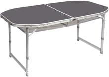Bo-Camp Campingtisch Klapptisch Falttisch Garten-Tisch 150x80cm Outdoor oval grau
