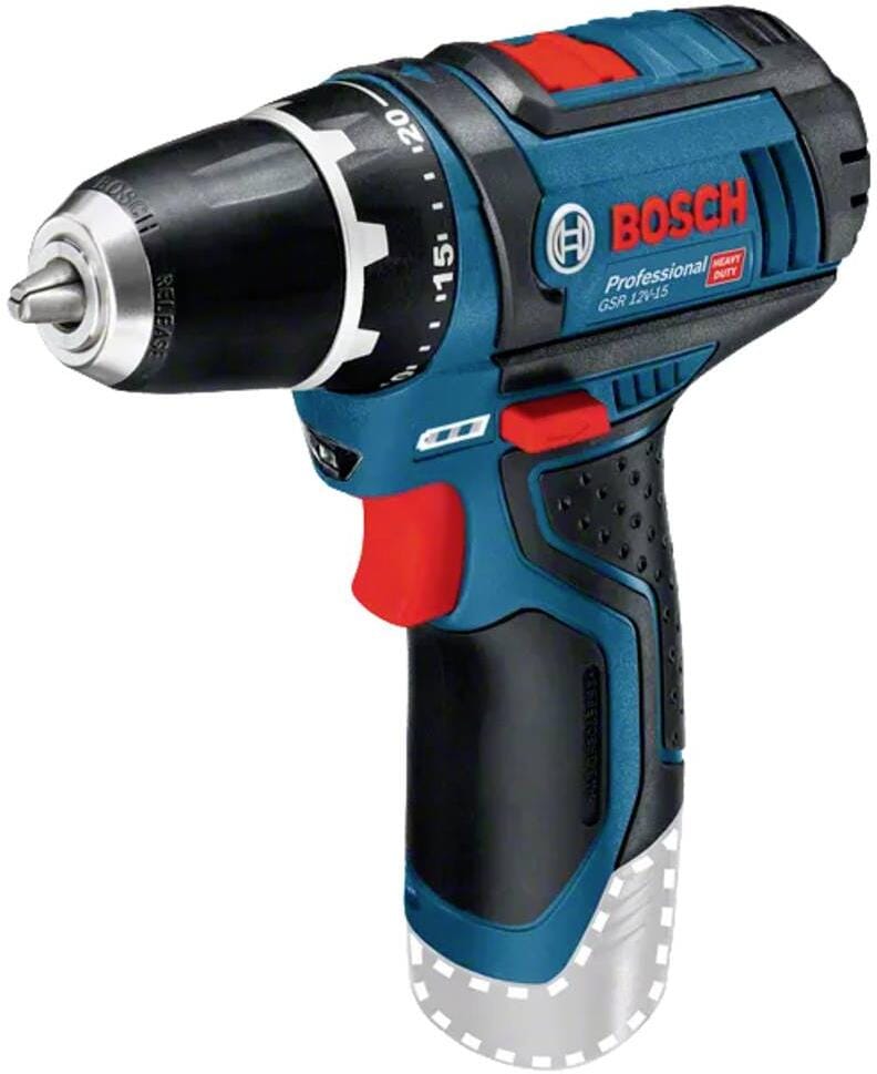 Bosch Professional GSR 12V-15 Akku-Bohrschrauber 12V Li-Ion OHNE Akku schwarz blau