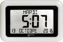 Geemarc VISO10 Funkuhr Wanduhr Quarz digitales Display Kunststoff USB weiß