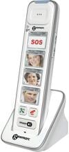 Geemarc PhotoDECT 295 schnurloses Telefon Zusatz-Telefon Seniorentelefon Freisprechen Foto-Tasten DECT weiß