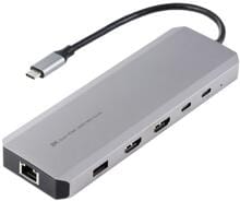 Wavlink WL-UHP4403 USB4 8K Notebook Dockingstation 7680x4320 Pixel USB HDMI Ethernet silber