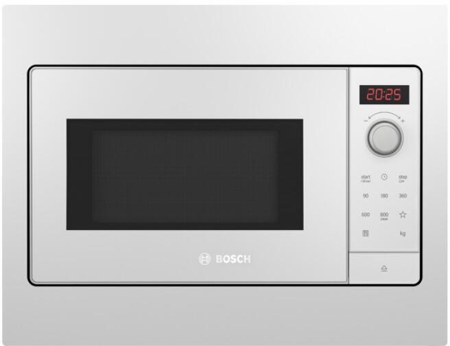 Bosch BFL523MW3 Einbau-Mikrowelle 20 Liter 49,5cm breit 800 Watt AutoPilot 7 Reinigungsoption LED-Beleuchtung weiß