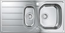 Grohe K200 Edelstahlspüle Küchenspüle Einbauspüle Abtropffläche Ablaufgarnitur 1,5 Becken reversibel