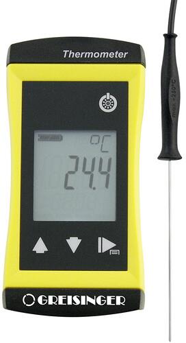 Greisinger G1730-WPT2A Temperatur-Messgerät Thermometer -70 bis +250°C Fühler-Typ Pt1000 gelb schwarz
