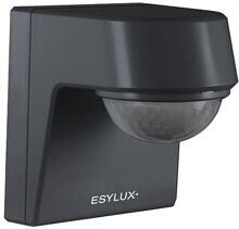 EsyLux EM10025365 Defensor Bewegungsmelder Präsensmelder 12m MD 200° 24IR 1C IP55 AN schwarz