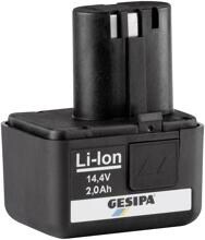 Gesipa 1666440 Werkzeug-Akku Ersatzakku Elektrowerkzeug-Akku Li-Ion 14.4V 2Ah schwarz