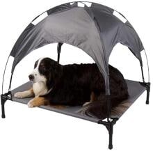 Camp4 Hundeliege Hundebett Sonnendach Camping 88x78x18cm grau