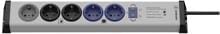 Ehmann 0266x00059301 Master Slave-Steckdosenleiste Schutzkontakt 230V 3600W silber schwarz