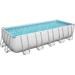 Bestway 5612B Power Steel Frame Pool 640x274x132cm rechteckig Gartenpool Swimming Pool Sandfilterpumpe weiß