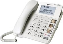 Geemarc CL595 schnurgebundenes Seniorentelefon Freisprechen optische Anrufsignalisierung weiß