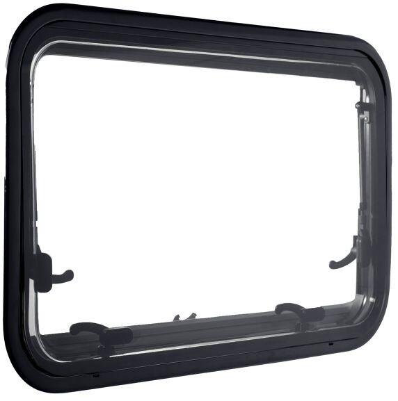 Di-Tec Ausstellfenster gebogen ohne Plissee 465x750mm Camping Wohnwagen Wohnmobil schwarz