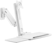 SpeaKa Professional SP-MM-950 17-35" Monitor-Wandhalterung Tastaturablage 2x Scanner-Halterung übereinander weiß