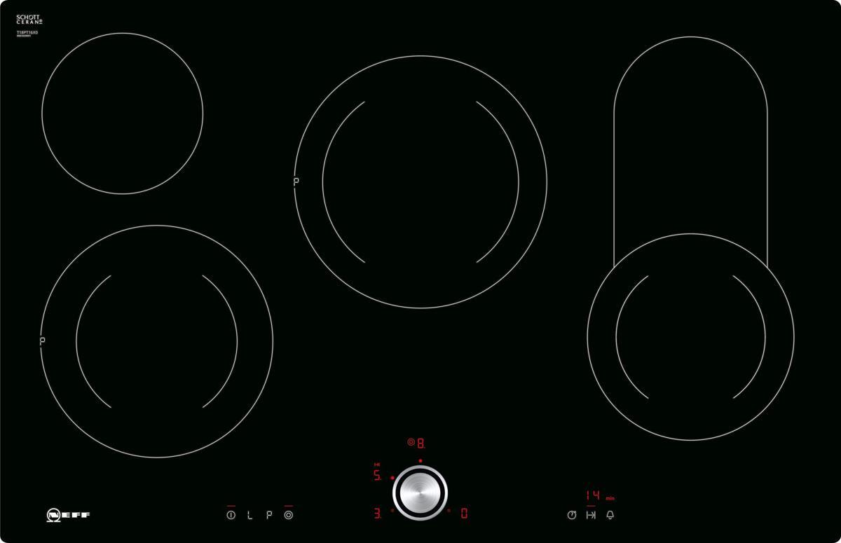 Neff T18PT16X0 autarkes Elektro-Kochfeld 80cm breit Glaskeramik TwistPad flächenbündig schwarz