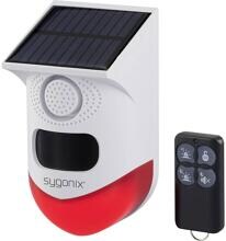 Sygonix SY-6515320 Mini-Alarmanlage mit Bewegungsmelder Fernbedienung WLAN 120dB weiß rot