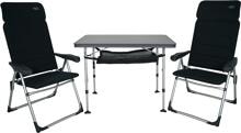Crespo AA/213 Air-Elite Valencia Stuhl- und Tischset gepolstert Camping Outdoor Garten schwarz