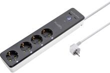 Sygonix SY-4538254 WiFi-Steckdosenleiste Mehrfachstecker 4-fach USB Schutzkontakt WLAN schwarz weiß