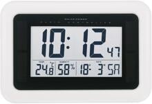 KW9101 Solar Funk-Wanduhr Luftfeuchtigkeit Innentemperatur 280x190x23mm weiß schwarz