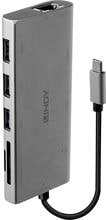 LINDY 43278 USB-C Konverter 1x USB-C Stecker 3x USB 3.2 Gen 1 VGA HDMI-Buchse RJ45