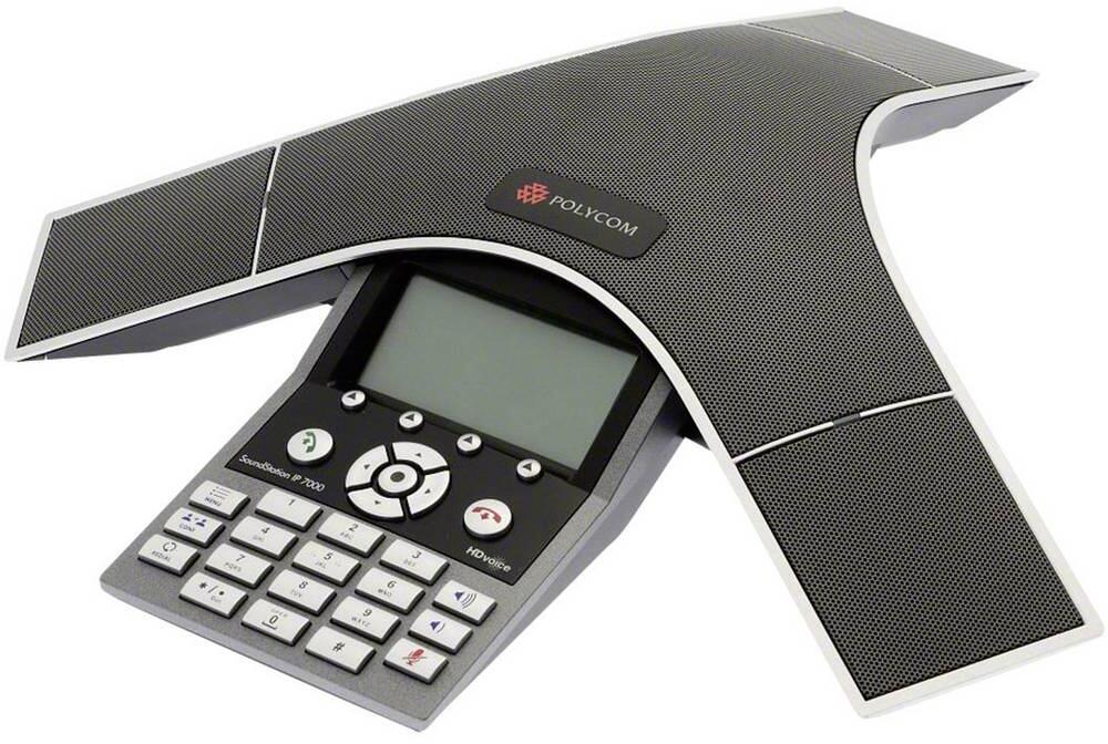 Poly SoundStation IP 7000 VoIP-Konferenztelefon Telefon dreiweg Anruffunktion SIP schwarz silber